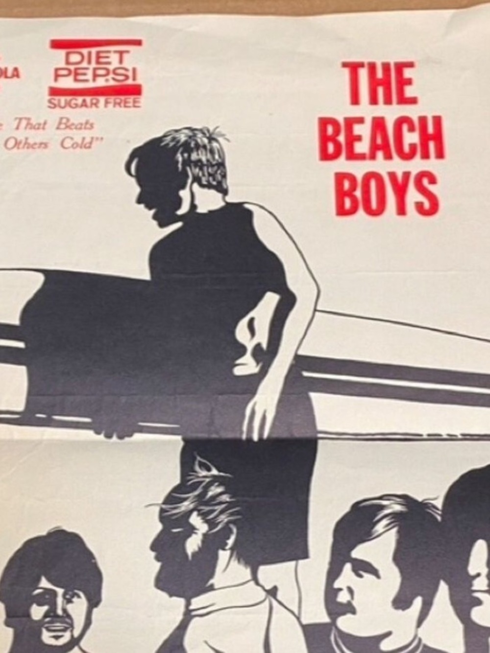 1969 The Beach Boys Concert Poster Authentic Manhattan College NY Silhouette Art - Picture 2 of 6